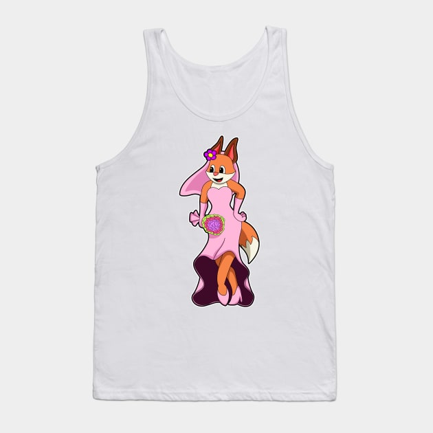 Fox with Wedding dress & Bunch of Flower Tank Top by Markus Schnabel